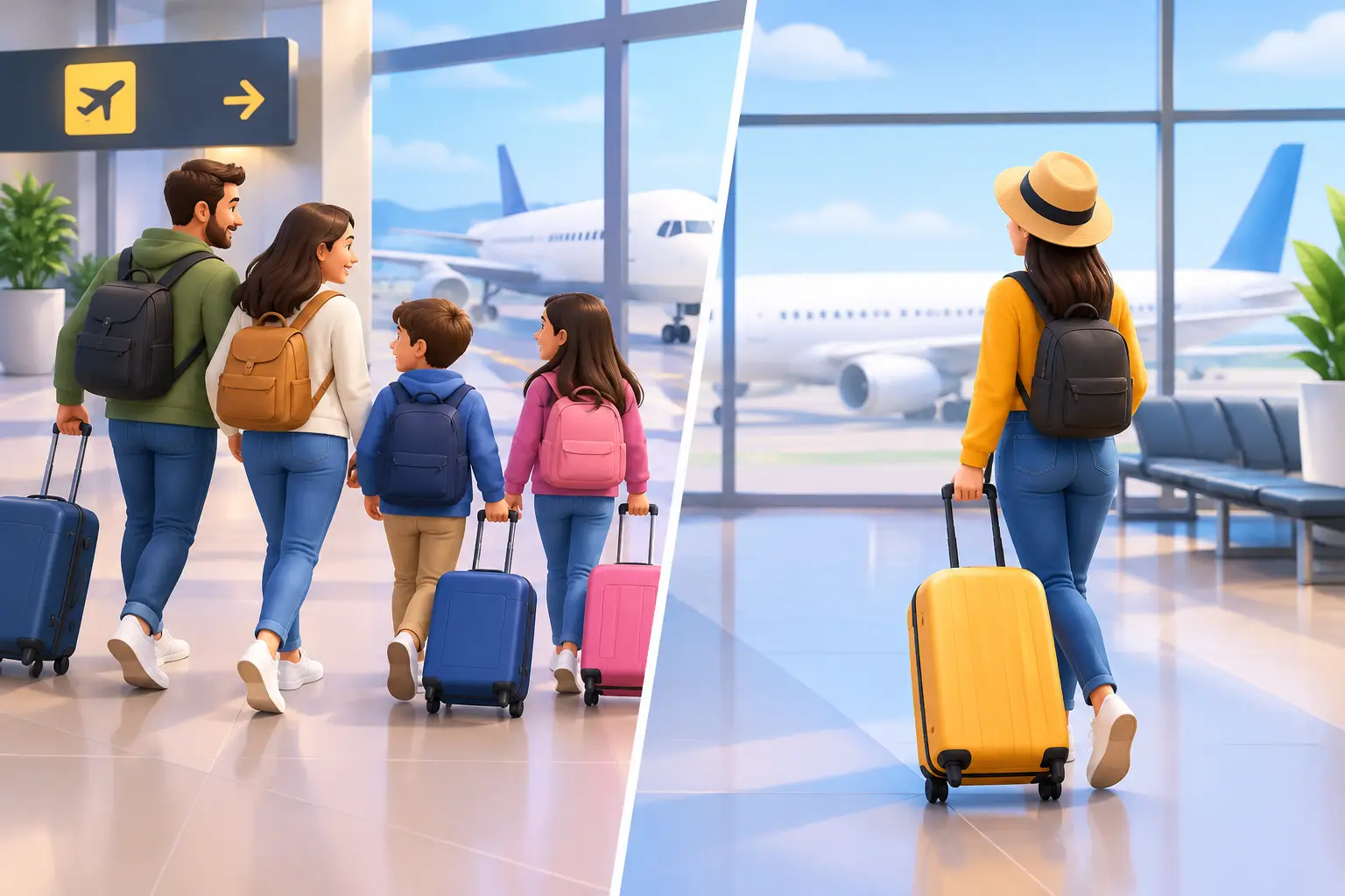 Viagem acompanhada versus desacompanhada